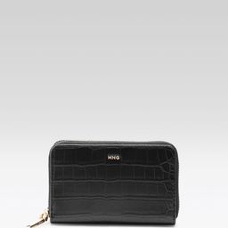 MANGO Women Croc-Textured Zip Around Wallet-picture-43