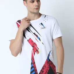 Huetrap Men White & Red Printed Round Neck T-shirt-picture-15