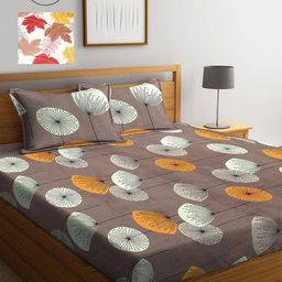 KLOTTHE Set of Floral 210 TC 2 King Bedsheet with 4 Pillow Covers-14