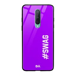 DailyObjects Purple & White Swag OnePlus 8 Glass Case-38