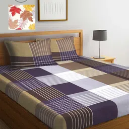 KLOTTHE Multi Geometric 210 TC 2 King Bedsheet with 4 Pillow Covers-image-88
