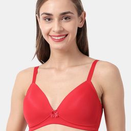 shyaway Red Solid Underwired Heavily Padded Everyday Bra ST007-MoltenLava-32B-27