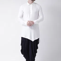 DEYANN Men White Solid Straight Kurta-image-73