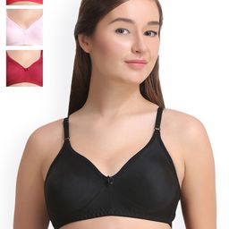 Leading Lady Pack of 4 Solid Everyday Bras LLCOOL-4-PK-MR-BLK-GJ-54