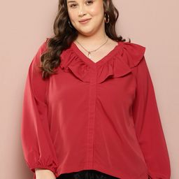 Sztori Plus Size Ruffles Shirt Style Top-image-74