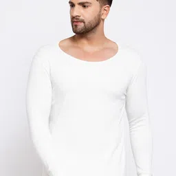 Kalt Men Off-White Solid Thermal T-Shirt-image-35