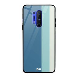 DailyObjects Blue & White Vertical Striped OnePlus 8 Pro Glass Case-24