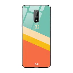 DailyObjects Green & Orange Tropical Angles OnePlus 7 Glass Case-51