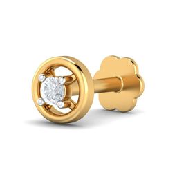 KUBERBOX 18K Yellow Gold Round 0.02 Carat Nose Stud-57
