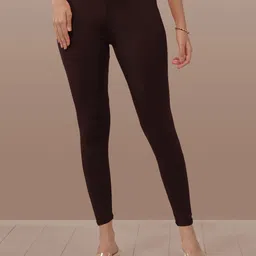 LYRA Women Brown Solid Ankle-Length Leggings-27