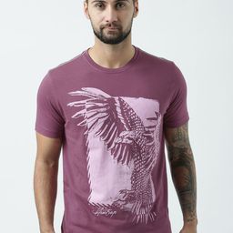 Huetrap Men Maroon Printed Round Neck T-shirt-image-83