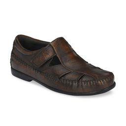 CARLO ROMANO Men Brown Genuine Leather Fisherman Sandals-picture-13