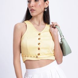 glitchez Crinkled Chic Belted Crop Top-image-29