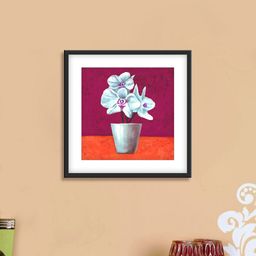 999Store Magenta & White Flowers Cotton Canvas Digitally Printed Wall Art-38