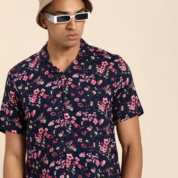 Sangria Men Relaxed Floral Printed Cuban Collar Casual Shirt-image-59