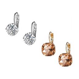OOMPH Gold-Toned & Silver-Toned Set of 2 Contemporary Drop Earrings-70