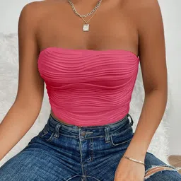 Stylecast X Slyck Self Designed Strapless Crop Tube Top-image-21