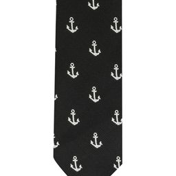 The Tie Hub Black & White Printed Skinny Tie-image-65