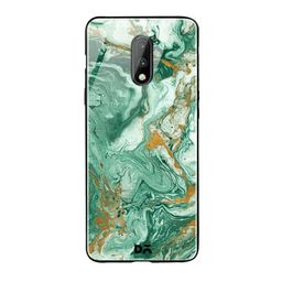 DailyObjects Sea Green & Gold-Toned Marble Forest OnePlus 7 Glass Case-43