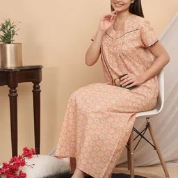 Sweet Dreams Printed Maxi Women Nightdress-image-58