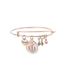 Moon Dust Women Gold-Plated & Blue Brass Love Anchor Bangle-Style Bracelet-picture-28