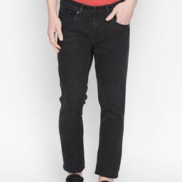 Basics Men Black Regular Fit Low-Rise Clean Look Stretchable Jeans-picture-6