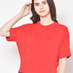 Cation Red Batwing Sleeve Regular Top-picture-47