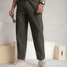 WROGN Men Oversized Fit Striped Regular Trousers-image-75