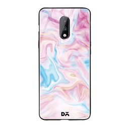 DailyObjects Pink & Beige Pastel Marble OnePlus 7 Glass Cover-58