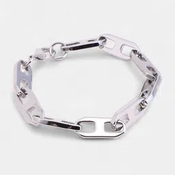 French Accent Men Silver-Plated Link Bracelet-image-29