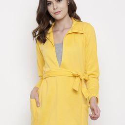 Belle Fille Women Yellow Solid Tailored Jacket-image-51