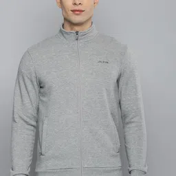 Alcis Men Grey Melange Solid Sporty Jacket-image-37