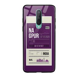 DailyObjects Purple & White Nagpur City Tag OnePlus 8 Glass Case-53