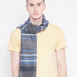 Alvaro Castagnino Men Grey & Blue Striped Mufflers-image-67