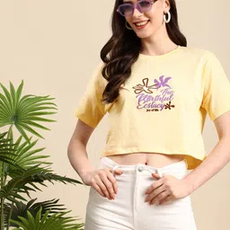 Mast & Harbour Typography Printed Drop Shoulder Sleeves Pure Cotton Casual T-shirt-image-11
