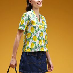 HERE&NOW Printed V-Neck Top-image-51