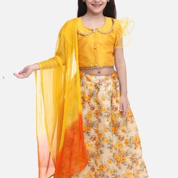 BownBee Yellow Ready to Wear Lehenga & Blouse with Dupatta-image-0