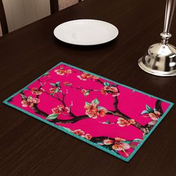 SEJ by Nisha Gupta Green Printed Table Placemat-26