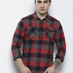 Petrol Pure Cotton Checked Casual Shirt-image-47