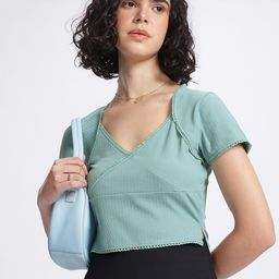glitchez Lace Ace Textured Knit Top-image-1