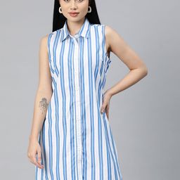 VARUSHKA Striped Shirt Dress-image-16