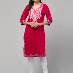 Trend Level Women Embroidered Woollen Kurta-picture-28