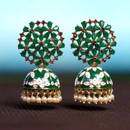 Zoey Gold Plated Kundan Dome Shape Jhumkas-31
