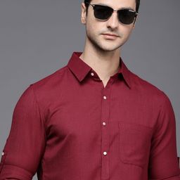 Indo Era Men Maroon Solid Casual Shirt-image-58