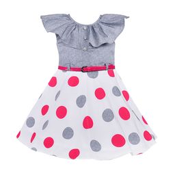 Wish Karo Girls Grey & White Polka Dot Printed Fit and Flare Dress-image-37