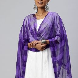swatika Geometric Woven Design Net Dupatta image 1