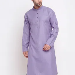 KRAFT INDIA Men Purple Striped Cotton Kurta-image-31