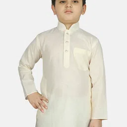 SG YUVRAJ Boys Cream Solid Straight Kurta-image-43