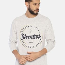 Steenbok Men Grey & Black Printed Pullover Sweatshirt-picture-15