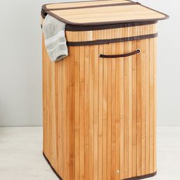 Home Centre Beige Hudson Bamboo Laundry Hamper Bag-19